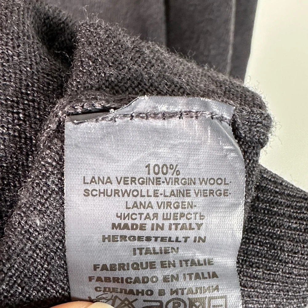 Gran Sasso 100% Virgin Wool Full Zip Sweater Gray Size XL Made in Italy Knit